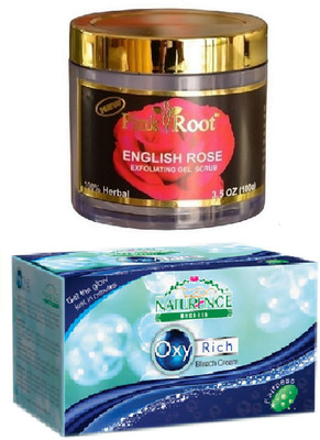 

Pink Root ENGLISH ROSE SCRUB 100G WITH NATURENCE OXY RICH BLEACH 230G(Set of 2)