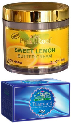 

Pink Root SWEET LEMON CREAM 100G WITH NATURENCE DIAMOND BLEACH 200G(Set of 2)