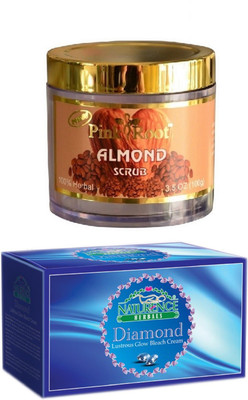 

Pink Root ALMOND SCRUB 100G WITH NATURENCE DIAMOND BLEACH 200G(Set of 2)