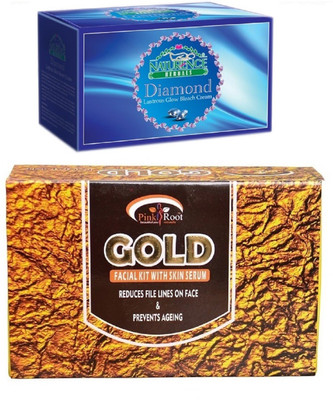 

Pink Root GOLD KIT 83G WITH NATURENCE DIAMOND BLEACH 200G(Set of 2)