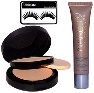 

Ultimate Eyelashes, Mac Studio Fix Compact Powder Plus Foundation, Naked 9 Skin BB Beuty Foundation(Set of 3)