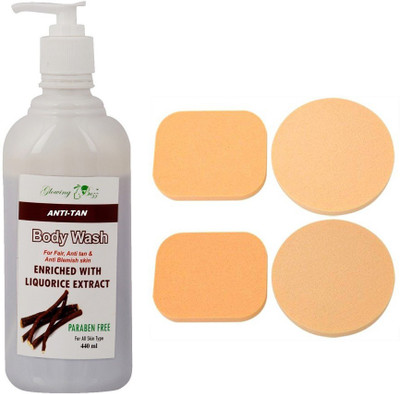 

Glowing Buzz Combo of anti tan bodywash and sponges(Set of 2)