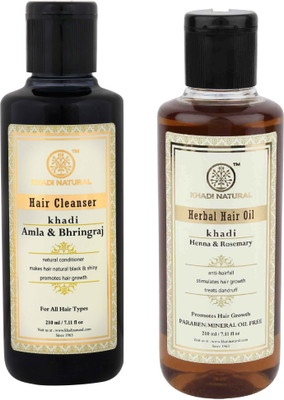 

Khadi Natural Khadi Combo - Amla Bhringraj Shampoo + Henna & Oil(Set of 2)