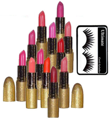 

Ultimate Eyelashes With Mac Professional Mariah Caray Lipstick Multicolour Pack of 12(Set of 13)