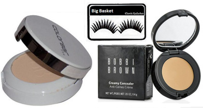 

big Basket Eyelashes, Colorbar Radiant Wihite UV Fairness Compact, Bobbi Brown Corrector Concealer(Set of 3)