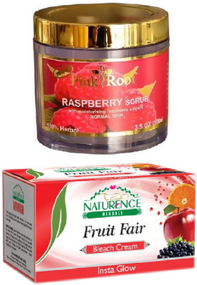 

Pink Root RASPBERRY SCRUB 100G WITH NATURENCE FRUIT BLEACH 200G(Set of 2)