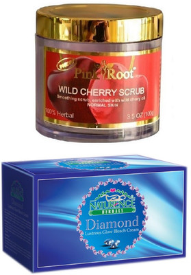 

Pink Root WILD CHERRY SCRUB 100G WITH NATURENCE DIAMOND BLEACH 200G(Set of 2)