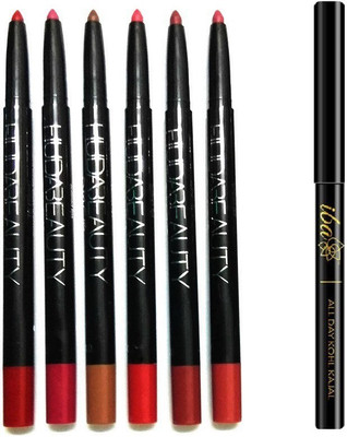 

iba halal care 6 WATERPROOF LONG-STAY LIP LINER WITH 24 HR INTENSE BLACK KAJAL PACK(Set of 7)