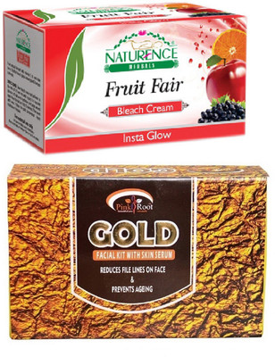 

Pink Root GOLD KIT 83G WITH NATURENCE FRUIT BLEACH 200G(Set of 2)