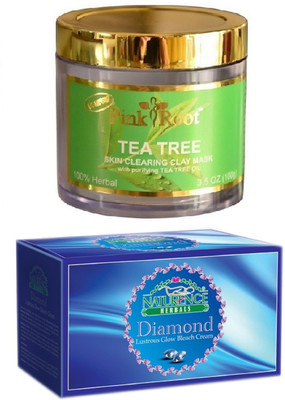 

Pink Root TEA TREE MASK 100G WITH NATURENCE DIAMOND BLEACH 200G(Set of 2)