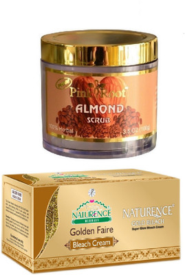 

Pink Root ALMOND SCRUB 100G WITH NATURENCE GOLD BLEACH 200G(Set of 2)