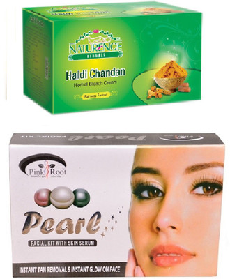 

Pink Root PEARL KIT 83G WITH NATURENCE HALDI CHANDAN BLEACH 200G(Set of 2)