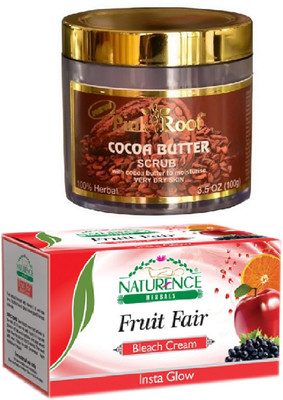 

Pink Root COCOA BUTTER SCRUB 100G WITH NATURENCE FRUIT BLEACH 200G(Set of 2)