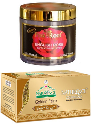 

Pink Root ENGLISH ROSE SCRUB 100G WITH NATURENCE GOLD BLEACH 200G(Set of 2)