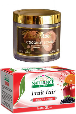 Pink Root COCONUT SCRUB 100G WITH NATURENCE FRUIT BLEACH 200G(Set of 2)