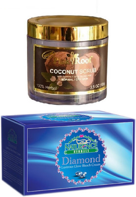 

Pink Root COCONUT SCRUB 100G WITH NATURENCE DIAMOND BLEACH 200G(Set of 2)