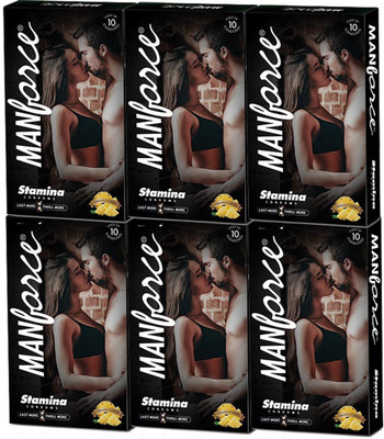 Manforce Condom Stamina Pineapple Condom(Set of 6, 60S)