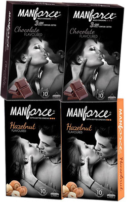

Manforce Condom Chocolate And Hazelnut Condom(Set of 4, 40S)