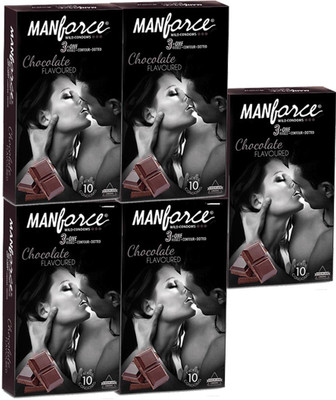 Manforce Condom Chocolate Condom(Set of 5, 50S)