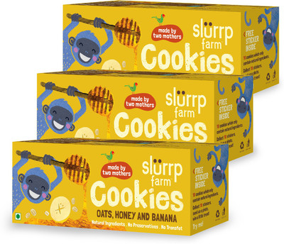 

Slurrp Farm Cookies: Oats, Honey & Banana(225 g, Pack of 3)