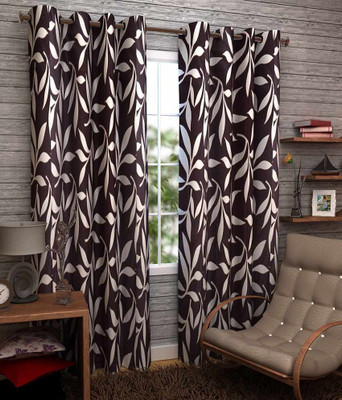 

Zesture 211 cm (7 ft) Polyester Door Curtain (Pack Of 2)(Printed, Brown)