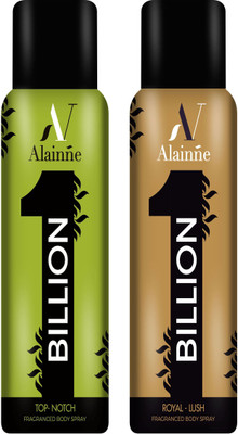 

Alainne Billion Top- Notch & Royal - Lush Combo Body Spray - For Men(300 ml, Pack of 2)