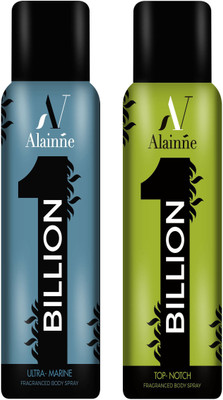 

Alainne Billion Ultra- Marine & Top- Notch Combo Body Spray - For Men(300 ml, Pack of 2)