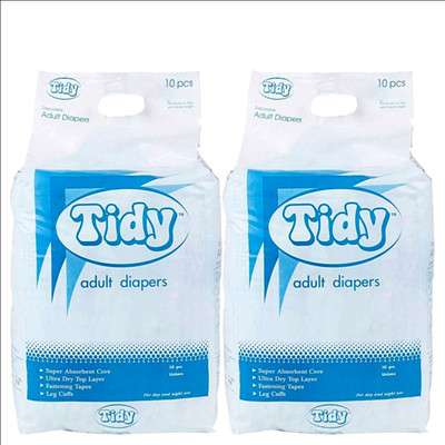 

Tidy Adult Diaper, Unisex Super Absorbent - Leg Cuffs Adult Diapers - L(20 Pieces)