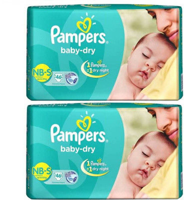 

Pampers Baby diaper NB-S 46+46 - S(2 Pieces)