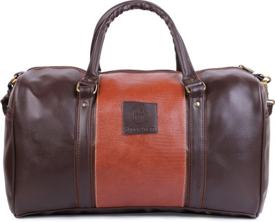 

Hyper Adam 18 inch Trendy Leather Rite Bag With Two Side Pockets, Travel Duffel Bag(Brown)