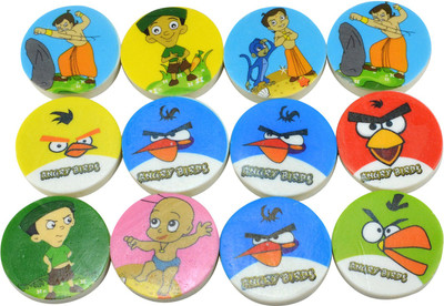

Saamarth Impex Kids Mini Shape Multicolor Eraser Cartoon Printed For School Kids-Set Of 12 Piece Eraser(Multicolor)