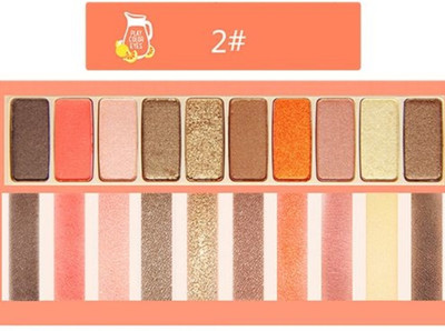 

CGT Waterproof Set of 10 Colors Eye shadow Palette Glitter Eye Shadow Long-Lasting(#02-Grape Fruit Juice) 3 ml(Multicolor)
