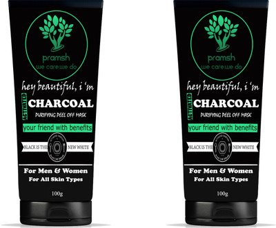 PRAMSH Activated Charcoal Peel Off Mask 200g (Medical Grade)-For Anti Acne Blackhead Removal Instant Glow(200 g)