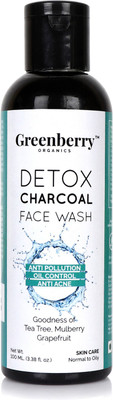 

GreenBerry Organics DETOX CHARCOAL Face Wash with Tea Tree, Mulberry & Grapefruit Extract- Face Wash(100 ml)