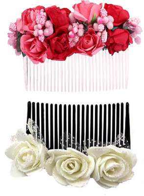 

Sanjog Vintage Style Multi-color Flower Comb Clip For Women For Wedding/Party Hair Clip(Multicolor)