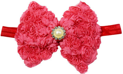 

Pinkblueindia Toddler Rosette Flower with Pearl Embellishment Head Band(Pink)