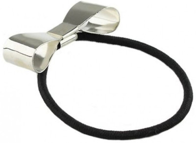 

Turqueesa Silver Bow Pretty Rubber Band for Girls and Women Rubber Band(Black)
