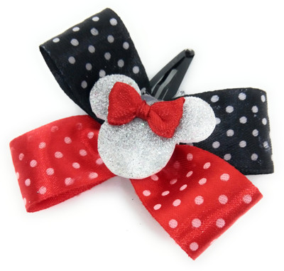 

SKD Mickey Mouse Inspired hair clips for Girls/Tic Tac Clips/Red & Black Polka Dots Bow Design 001 Tic Tac Clip(Multicolor)
