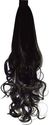 

Adbeni Cecilla World's Most Synthetic Long Pony Curled Black & Golden Layers Hair Extension