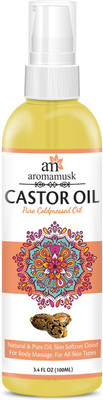 

AromaMusk USDA Organic 100% Pure Cold Pressed Castor Oil For Hair And Skin Hair Oil(100 ml)