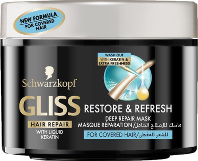 

Schwarzkopf Gliss Hair repair with Liquid Keratin Restore & Refresh Deep Repair Mask 200 ml(200 ml)