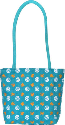 

Jute Cottage Hand-held Bag(Blue)