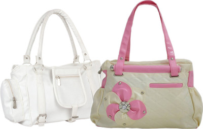 

Mountrex Hand-held Bag(White, Beige), Beige;white
