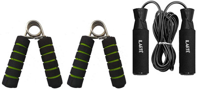 ILARTE Home Gym Combo Of Green Gripper & Skipping Rope Home Gym Combo(0 - 20 kg)