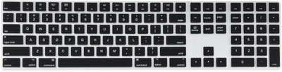 

Saco Full Size Black Keyboard Cover Silicone Skin for Apple Magic with Numeric Keypad Model: MQ052LL/A(A1843) After 2015 November US Layout Keyboard Skin(Black)