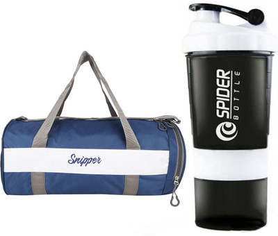 

Snipper Combo of Shoe Compartment Blue Bag and Shaker White Gym & Fitness Kit