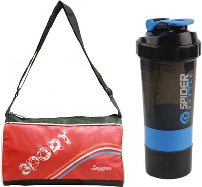 

Snipper Combo of Sport Bag Red And Blue Spider Shaker Gym & Fitness Kit