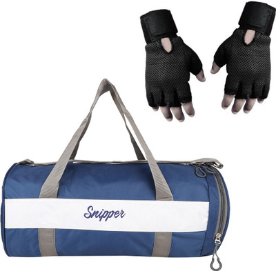 

Snipper Combo of Shoe Compartment Blue Bag and Gloves Black Gym & Fitness Kit