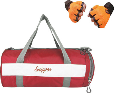 

Snipper Combo of Shoe Compartment Red Bag and Gloves Orange Gym & Fitness Kit