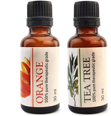 

Karmakara 100% pure Therapeutic Grade undiluted essential oils in 30 ml Bottles-Tea tree, Orange essential oil(10 ml)